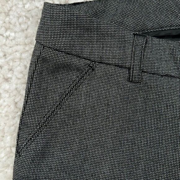Ecru Herringbone Presidio Cuff Ankle Trouser Pant Black Gray Print - Picture 8 of 9